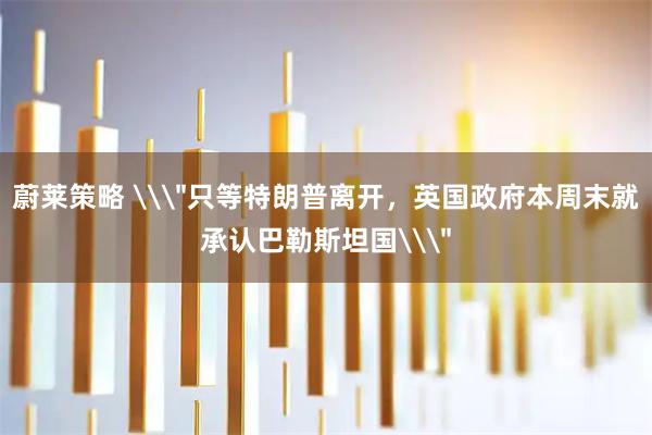 蔚莱策略 \＂只等特朗普离开，英国政府本周末就承认巴勒斯坦国\＂