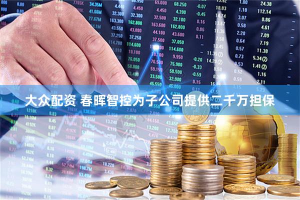 大众配资 春晖智控为子公司提供二千万担保